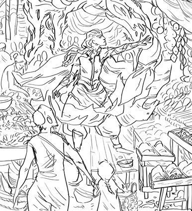 Across the Line, initial sketch