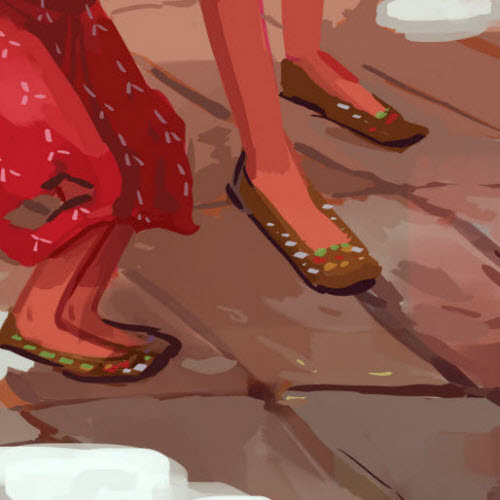 Zoom, Beaded Slippers